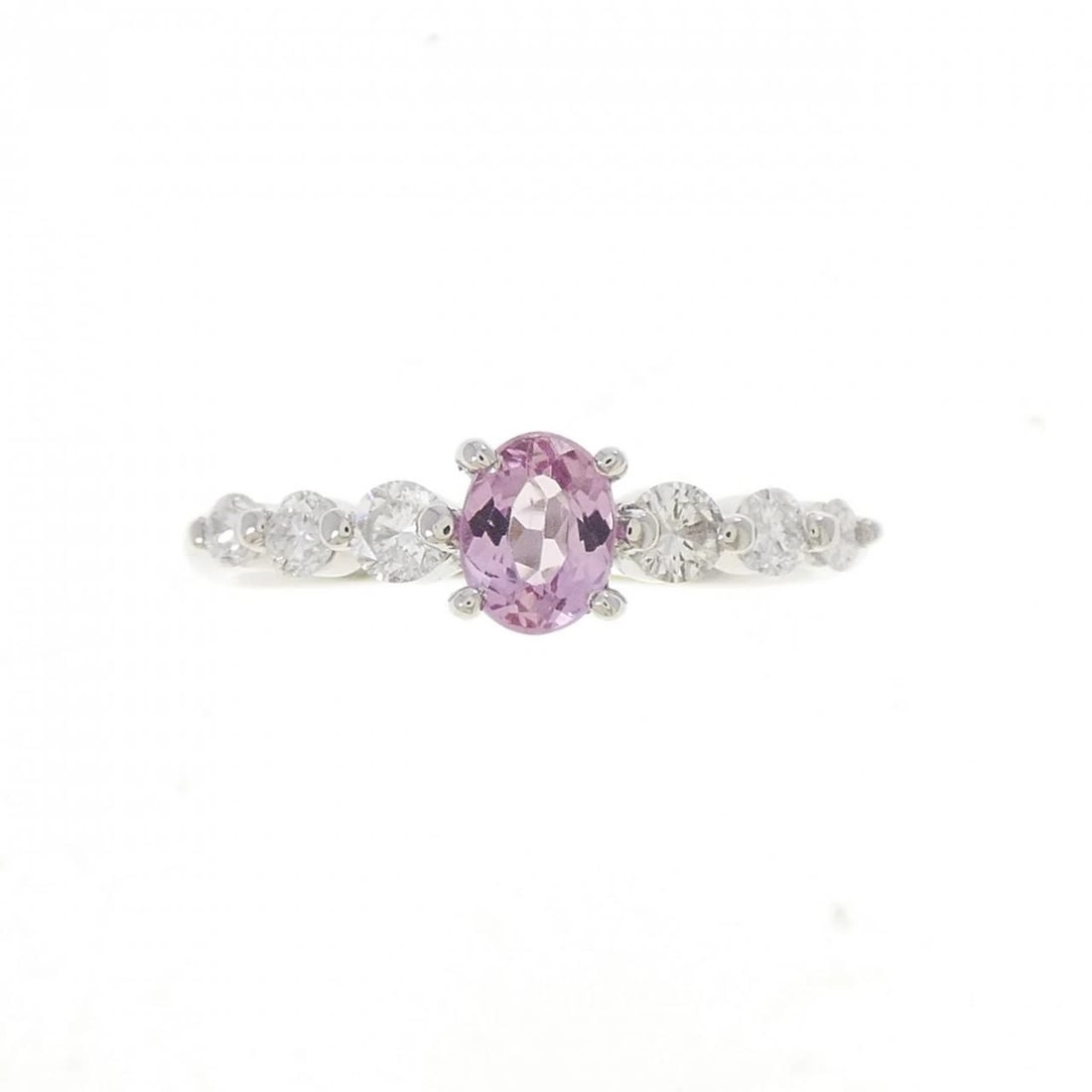 PT900 IMPERIAL TOPAZ RING: PT900 Imperial Topaz Ring Brand: Unbranded Type/Style: Imperial Topaz Ring Material: PT900, Main Stone/Creation Imperial Topaz Secondary Stone Diamond Color: Silver Size: US 6 1/2 Accessories: None