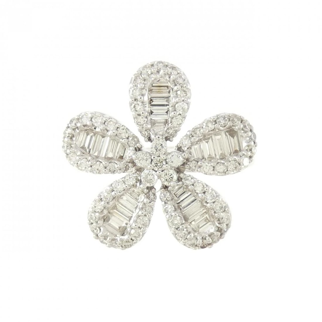 K18WG FLOWER DIAMOND RING - 2