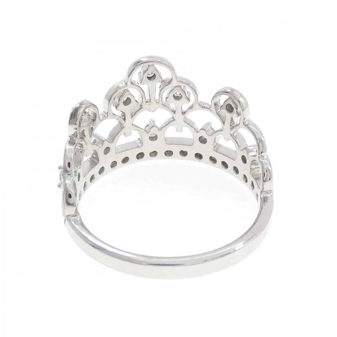 K18WG CROWN DIAMOND RING - 3