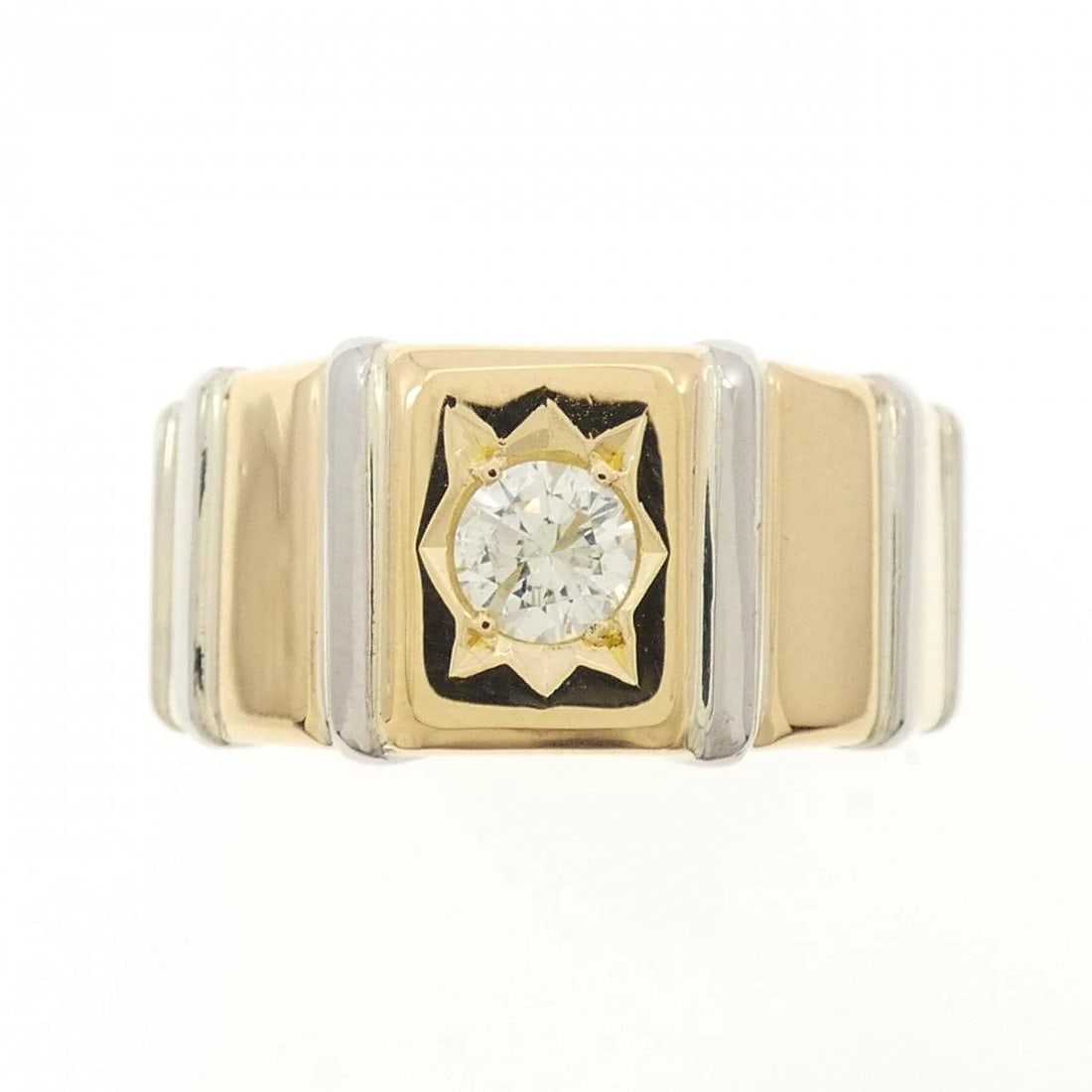 K18YG/PT900 DIAMOND RING - 2