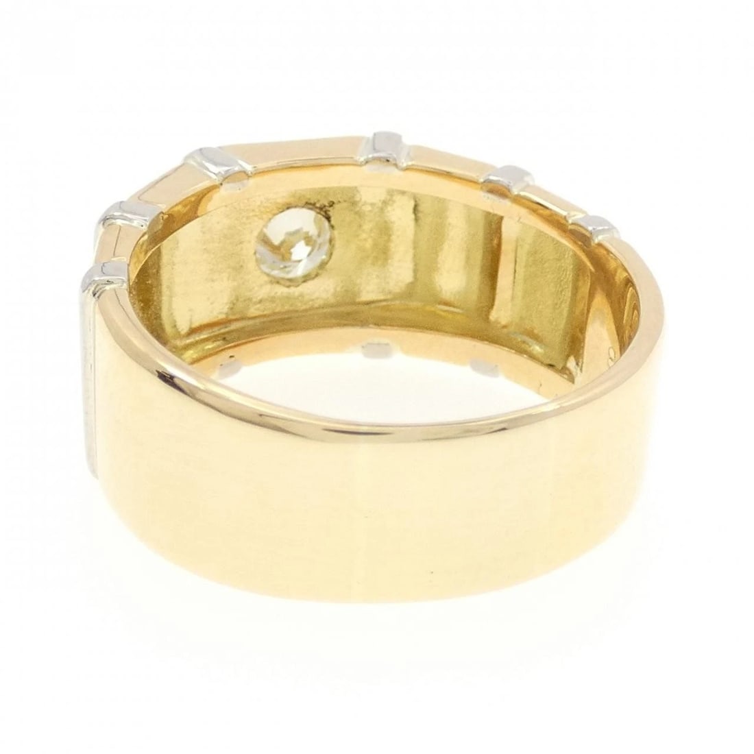 K18YG/PT900 DIAMOND RING - 3