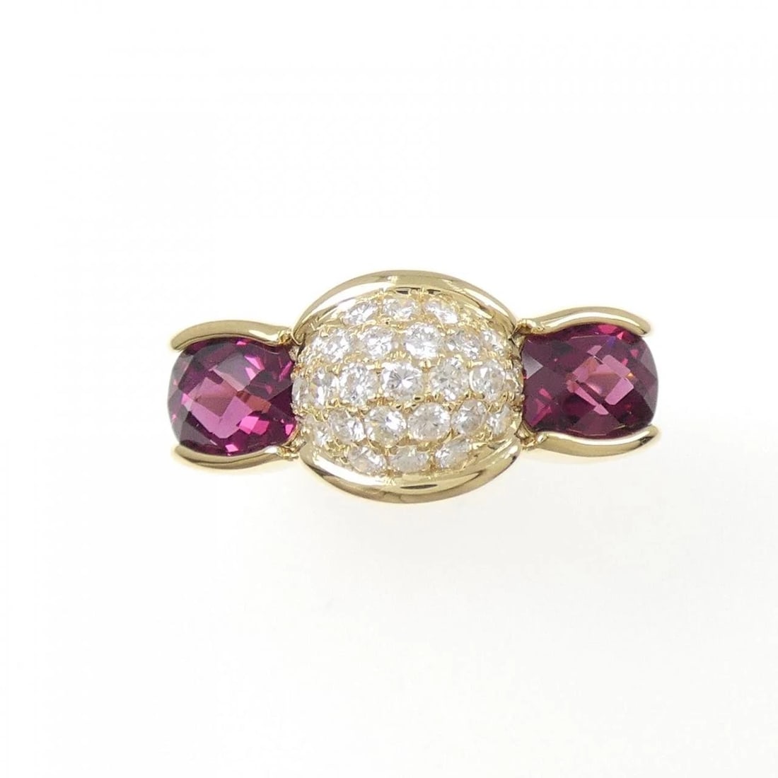 K18YG GARNET RING - 2