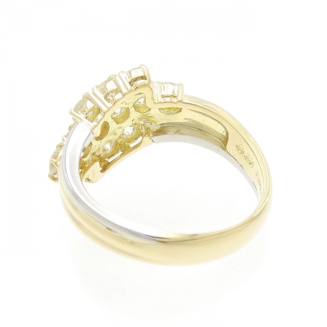 K18YG/PT850 DIAMOND RING - 3