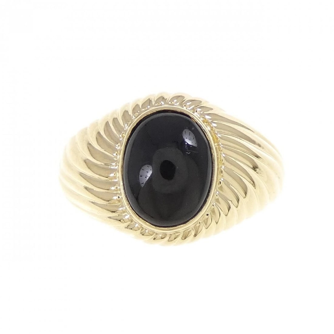 K18YG ONYX RING - 2