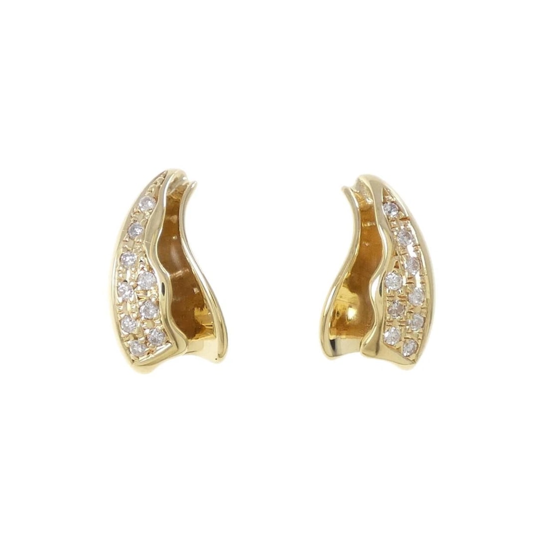 K18YG DIAMOND PIERCE: K18YG Diamond Pierce Brand: Unbranded Type/Style: Diamond Pierce/Earring Material: K18YG, Main Stone/Creation NATURAL Color: YELLOW GOLD Size: Actual Size Approx. height x width: 16.2mm x 8.9mm