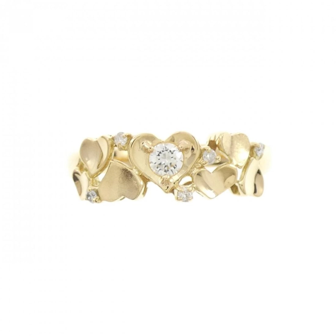 K18YG HEART DIAMOND RING - 2