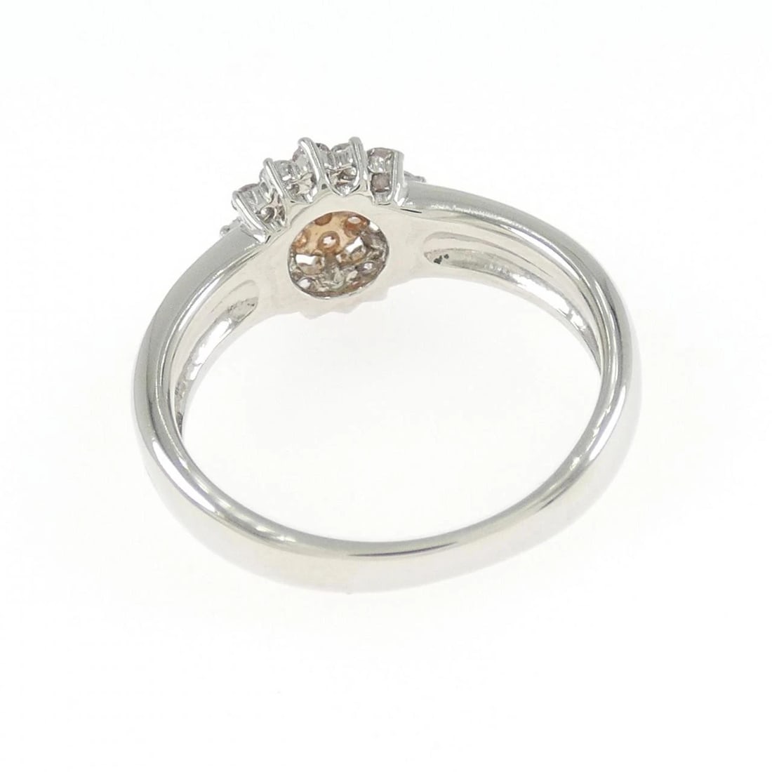 PT900/K18PG FLOWER DIAMOND RING - 3
