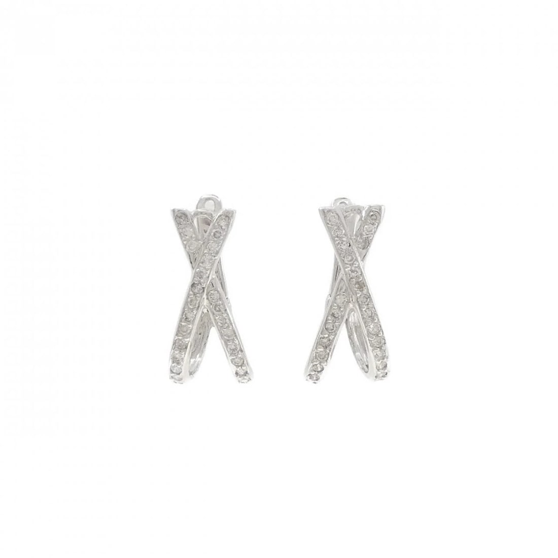K18WG DIAMOND PIERCE: K18WG Diamond Pierce Brand: Unbranded Type/Style: Diamond Pierce/Earring Material: K18WG, Main Stone/Creation Natural Color: WHITE GOLD Size: Actual Size Approx. height x width: 18.5mm x 8.7mm