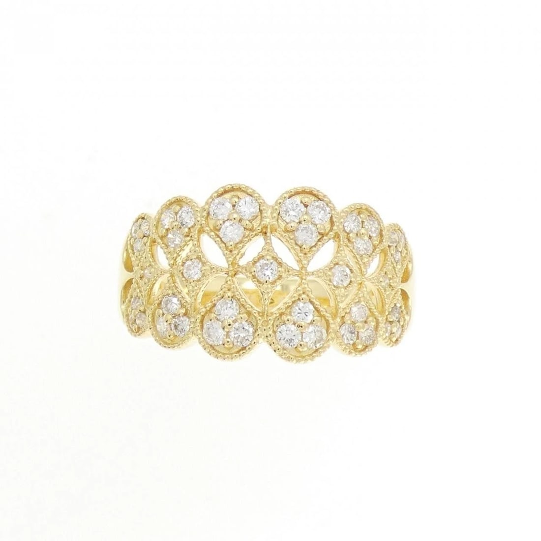 K18YG DIAMOND RING: K18YG Diamond Ring Brand: Unbranded Type/Style: Diamond ring Material: K18YG, Main Stone/Creation NATURAL Color: YELLOW GOLD Size: US 5 3/4 Accessories: None Accessories Notice: When purchasing