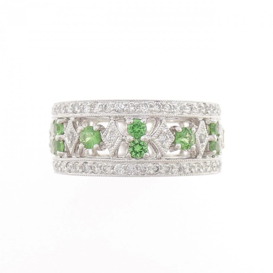 750WG GREEN GARNET RING - 2