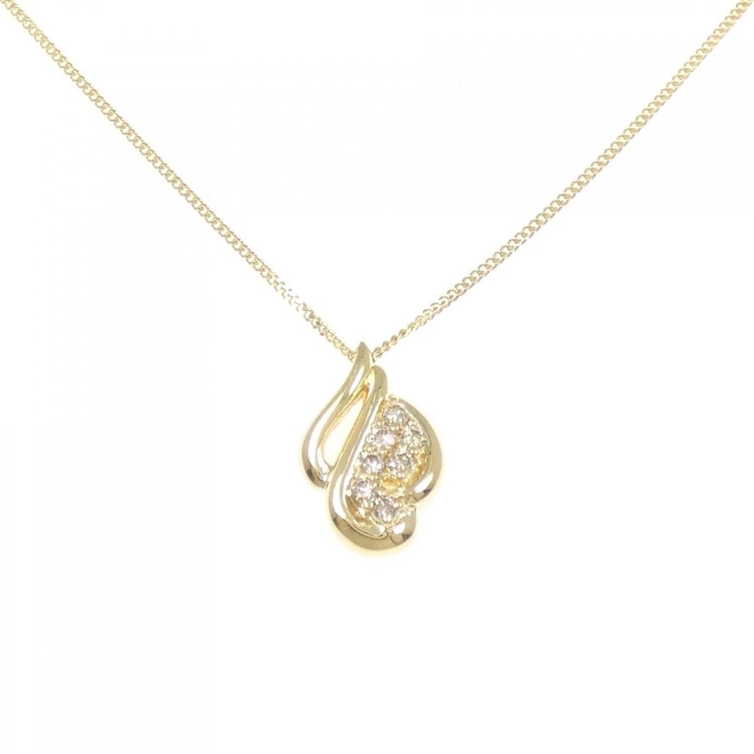 K18YG DIAMOND NECKLACE: K18YG Diamond Necklace Brand: Unbranded Type/Style: Diamond Necklace Material: K18YG, Main Stone/Creation NATURAL Color: YELLOW GOLD Size: 40CM ctual Size Pendant length approx. x width approx.: