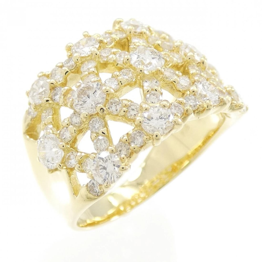 K18YG DIAMOND RING: K18YG Diamond Ring Brand: Unbranded Type/Style: Diamond ring Material: K18YG, Main Stone/Creation NATURAL Color: YELLOW GOLD Size: US 8.5 Accessories: None Accessories Notice: When purchasing