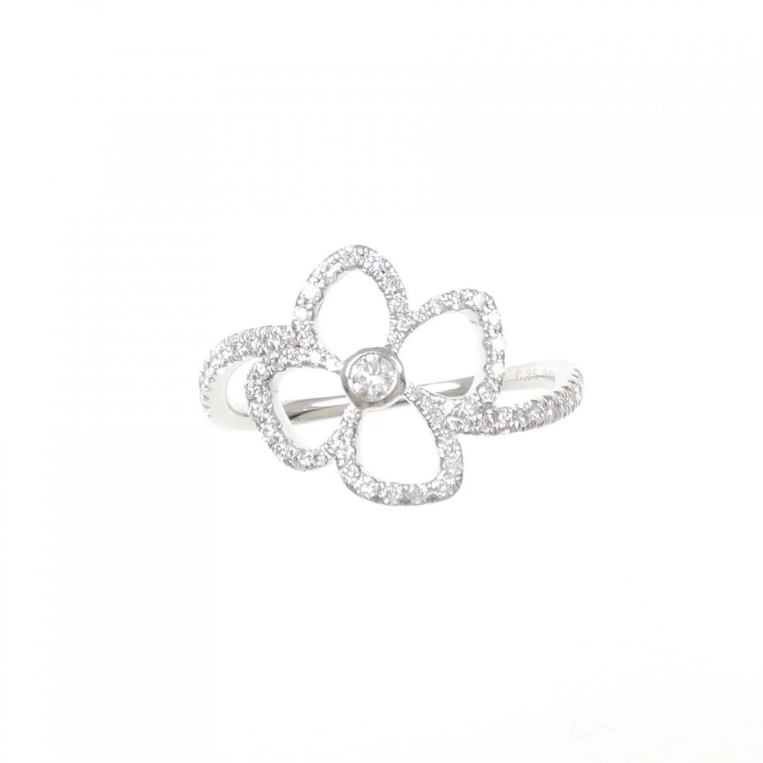 750WG FLOWER DIAMOND RING - 2
