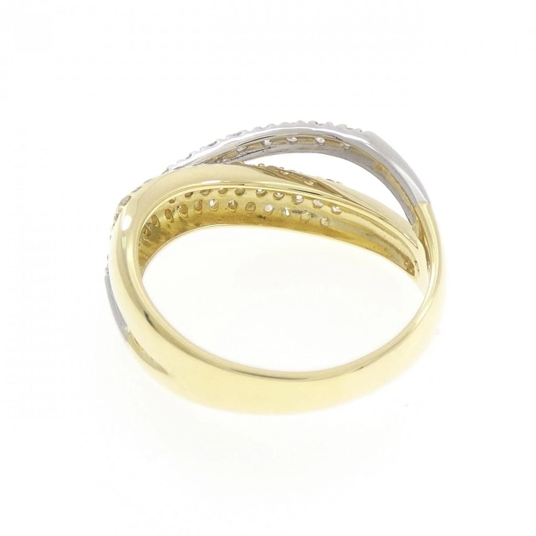 K18YG/PT900 DIAMOND RING - 3