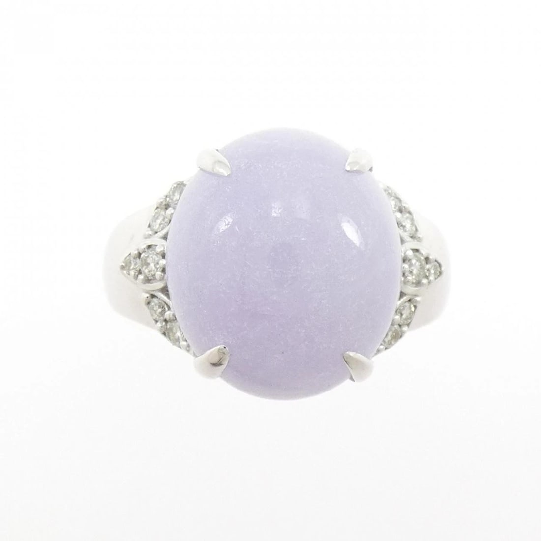 K18WG LAVENDER JADEITE RING - 2