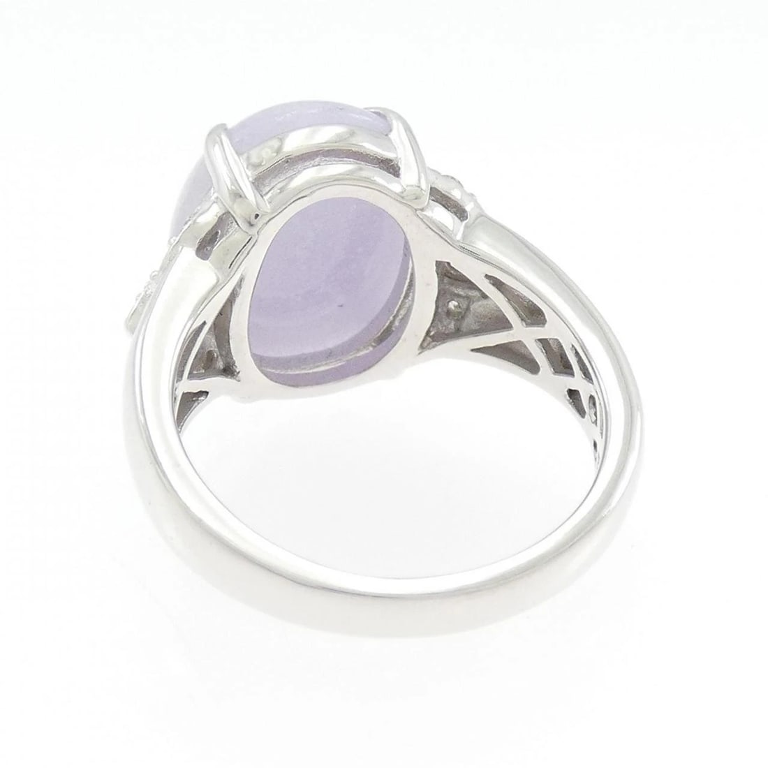 K18WG LAVENDER JADEITE RING - 3