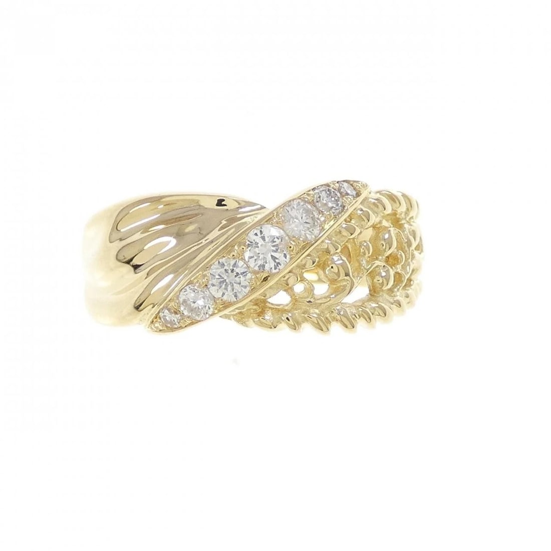 K18YG DIAMOND RING: K18YG Diamond Ring Brand: Unbranded Type/Style: Diamond Ring Material: K18YG, Main Stone/Creation NATURAL Color: Yellow Gold Size: US 5 3/4 Accessories: None Accessories Notice: When purchasing