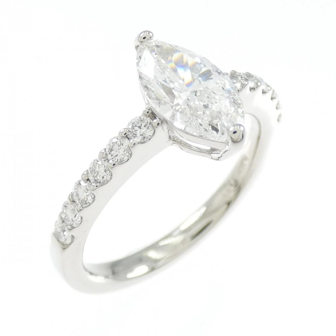 PT900 DIAMOND RING: PT900 Diamond Ring Brand: Unbranded Type/Style: Ring Material: PT900, Main Stone/Creation Natural Color: silver Size: US 5 3/4 Accessories: None Accessories Notice: When purchasing pre-own