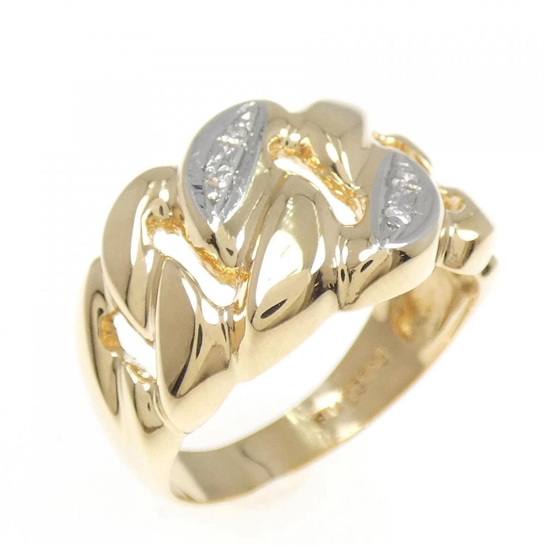 K18YG/PT900 DIAMOND RING: K18YG/PT900 Diamond Ring Brand: Unbranded Type/Style: Diamond Ring Material: K18YG/PT900, Main Stone/Creation Natural Color: YG,Silver Size: US 6 Accessories: None Accessories Notice: When purchasing
