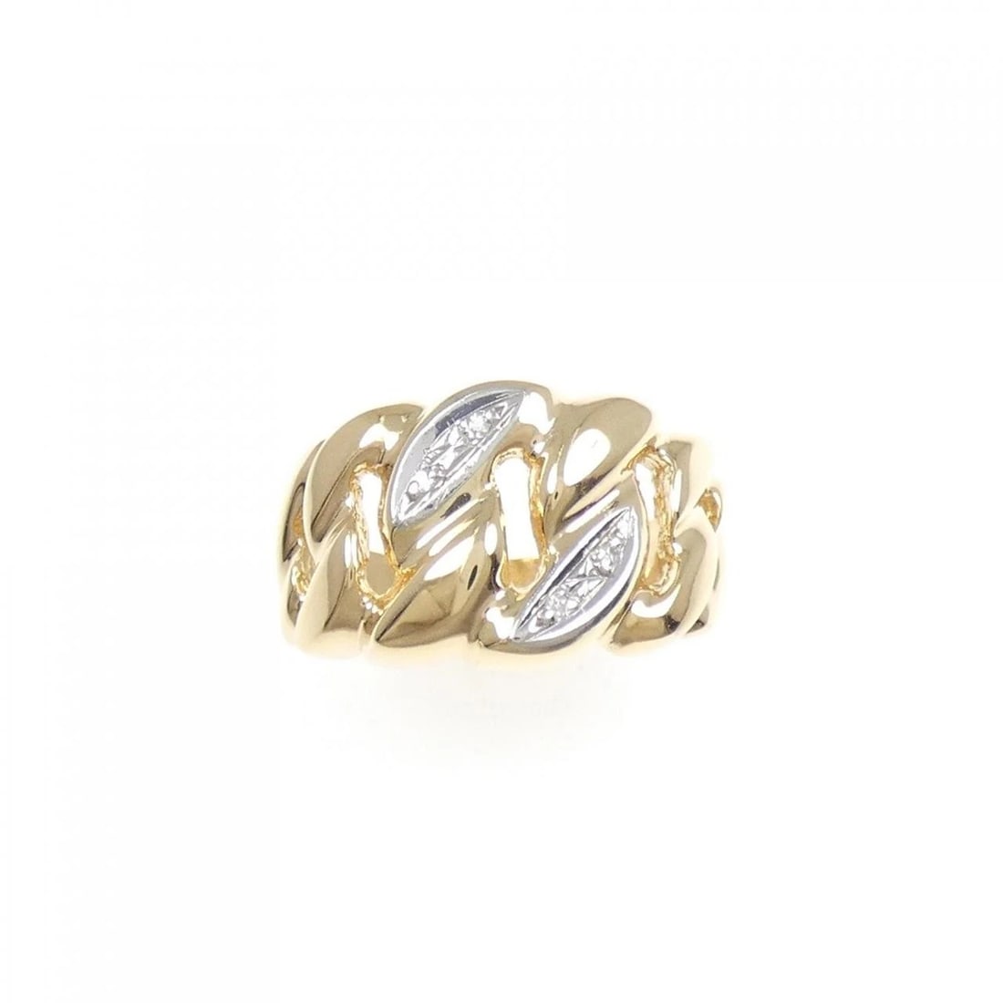 K18YG/PT900 DIAMOND RING - 2