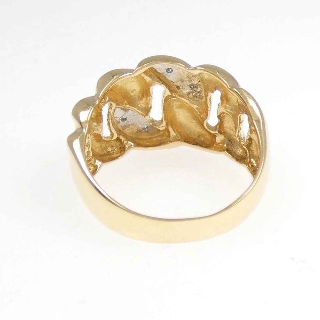 K18YG/PT900 DIAMOND RING - 3