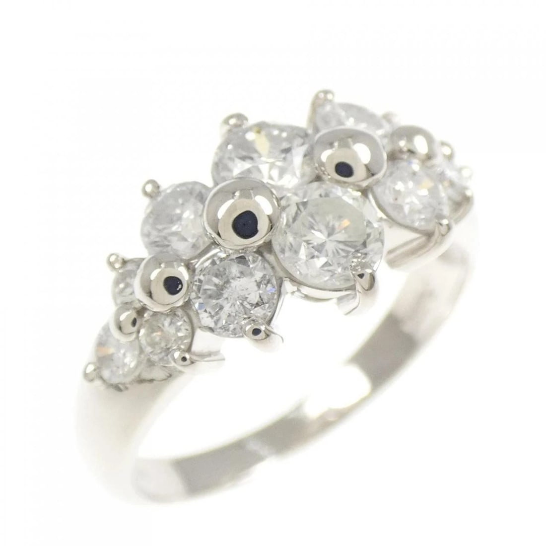 PT900 DIAMOND RING: PT900 Diamond Ring Brand: Unbranded Type/Style: Diamond Ring Material: PT900, Main Stone/Creation Natural Color: Silver Size: US 4 3/4 Accessories: None Accessories Notice: When purchasing pre-owned
