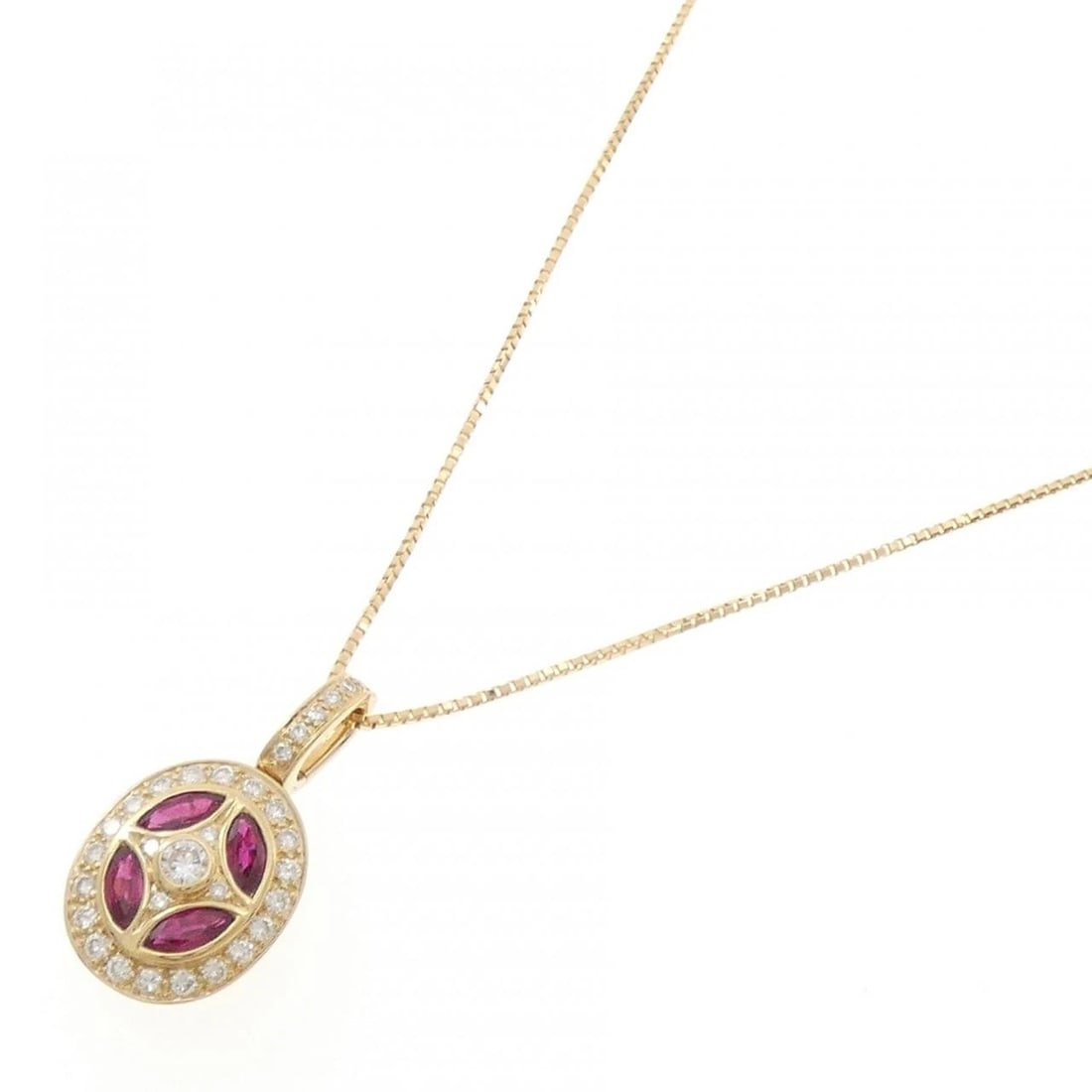 750YG/18KYG RUBY NECKLACE - 2
