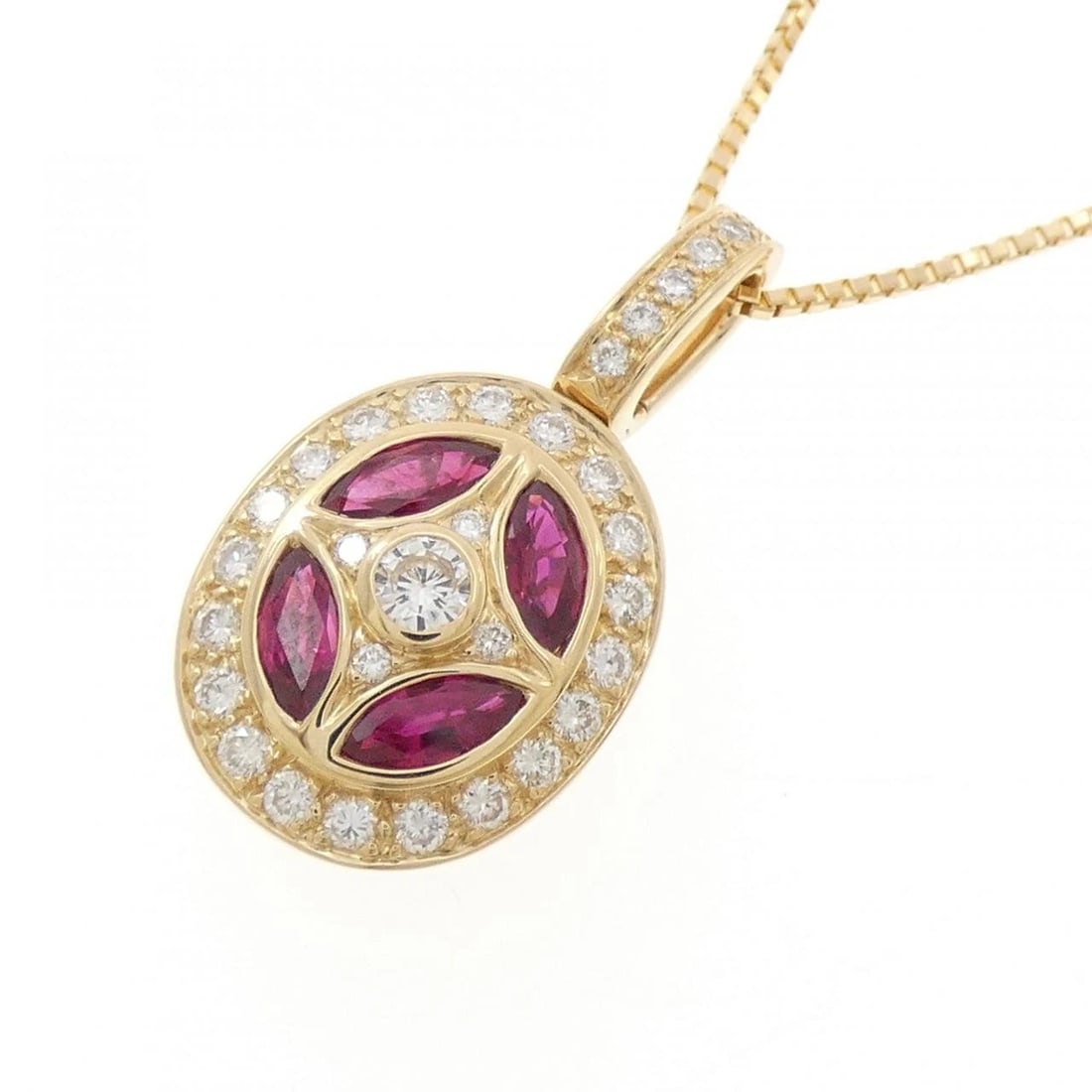 750YG/18KYG RUBY NECKLACE - 3