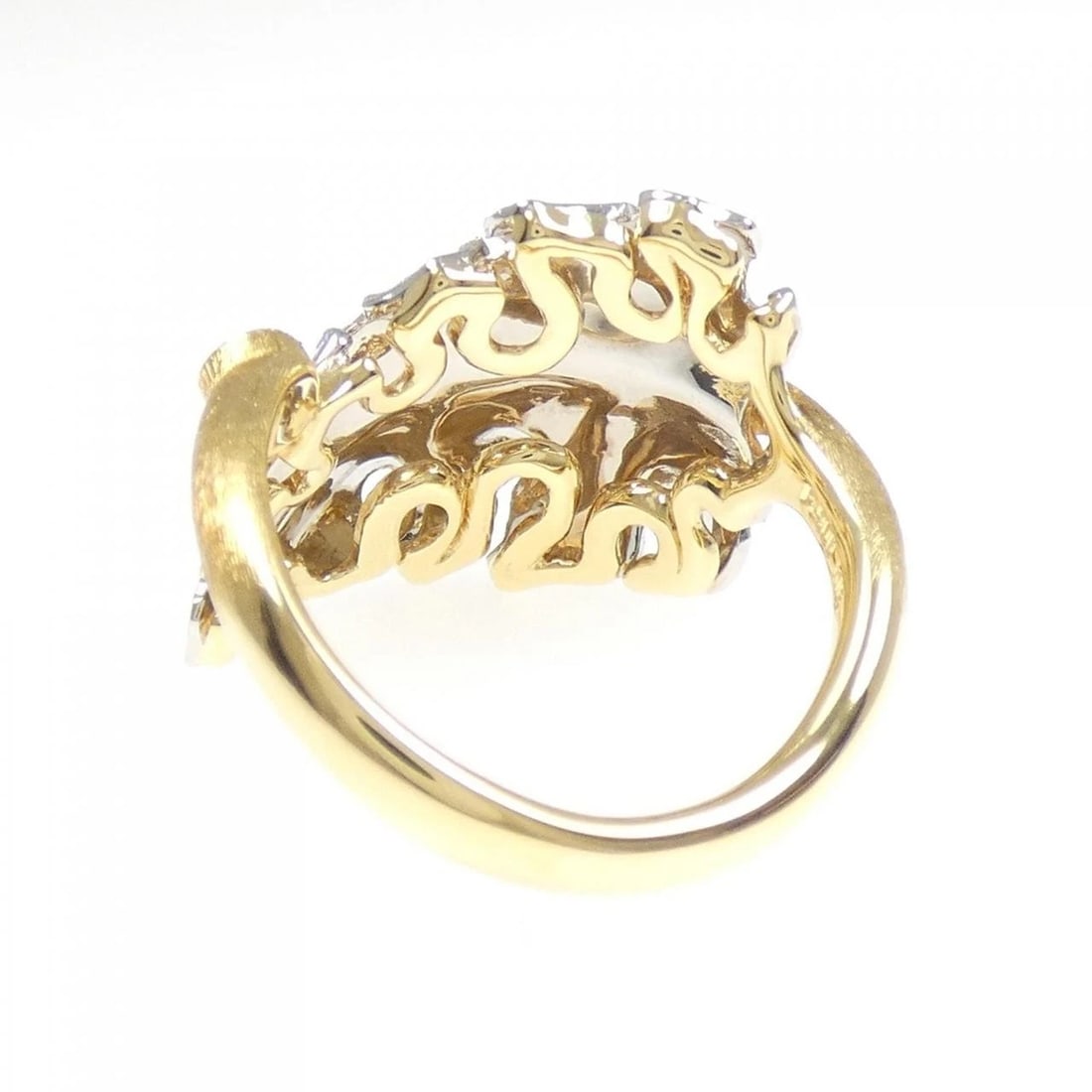 K18YG/PT900 LEAF DIAMOND RING - 3