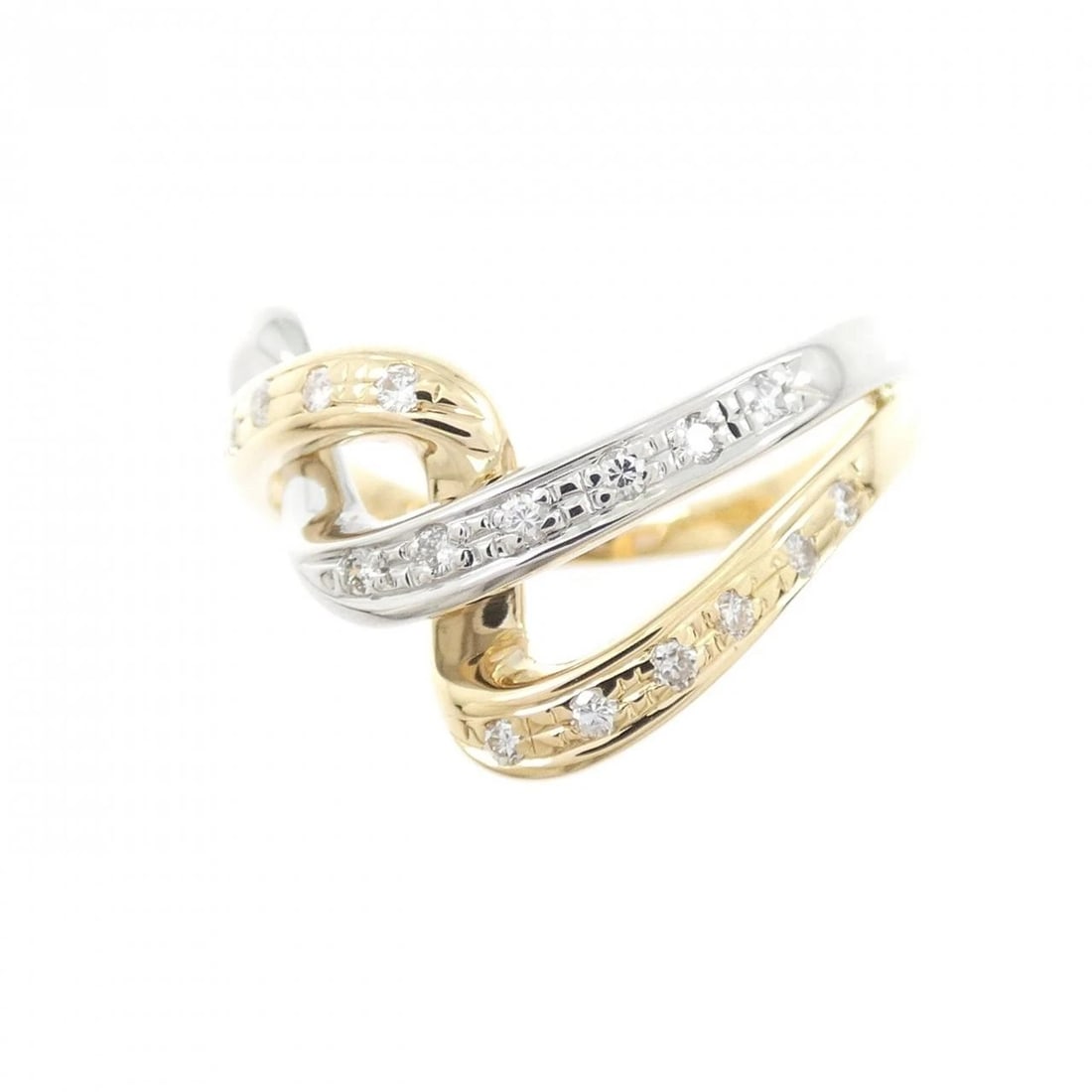 K18YG/PT900 DIAMOND RING - 2