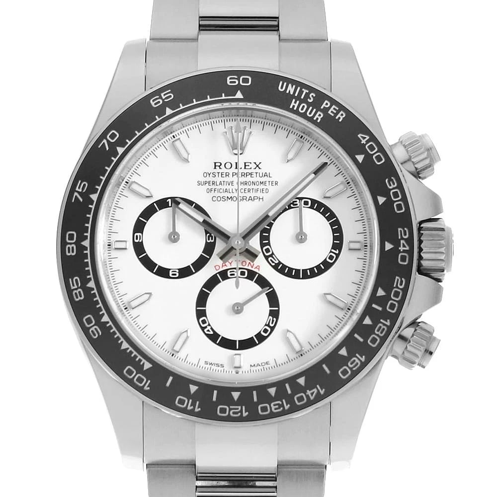 ROLEX COSMOGRAPH DAYTONA WHITE WATCH: ROLEX Cosmograph Daytona white Watch Brand: ROLEX Type/Style: Wrist watch Material: Case Material Stainless Steel Belt Material Stainless Steel Color: Dial Color White Size: Case:W40mm Circumference
