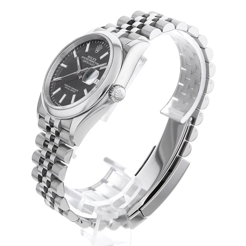 ROLEX DATEJUST BLACK WATCH - 2