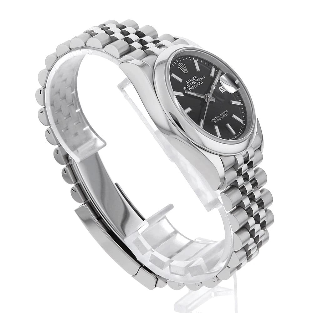 ROLEX DATEJUST BLACK WATCH - 3