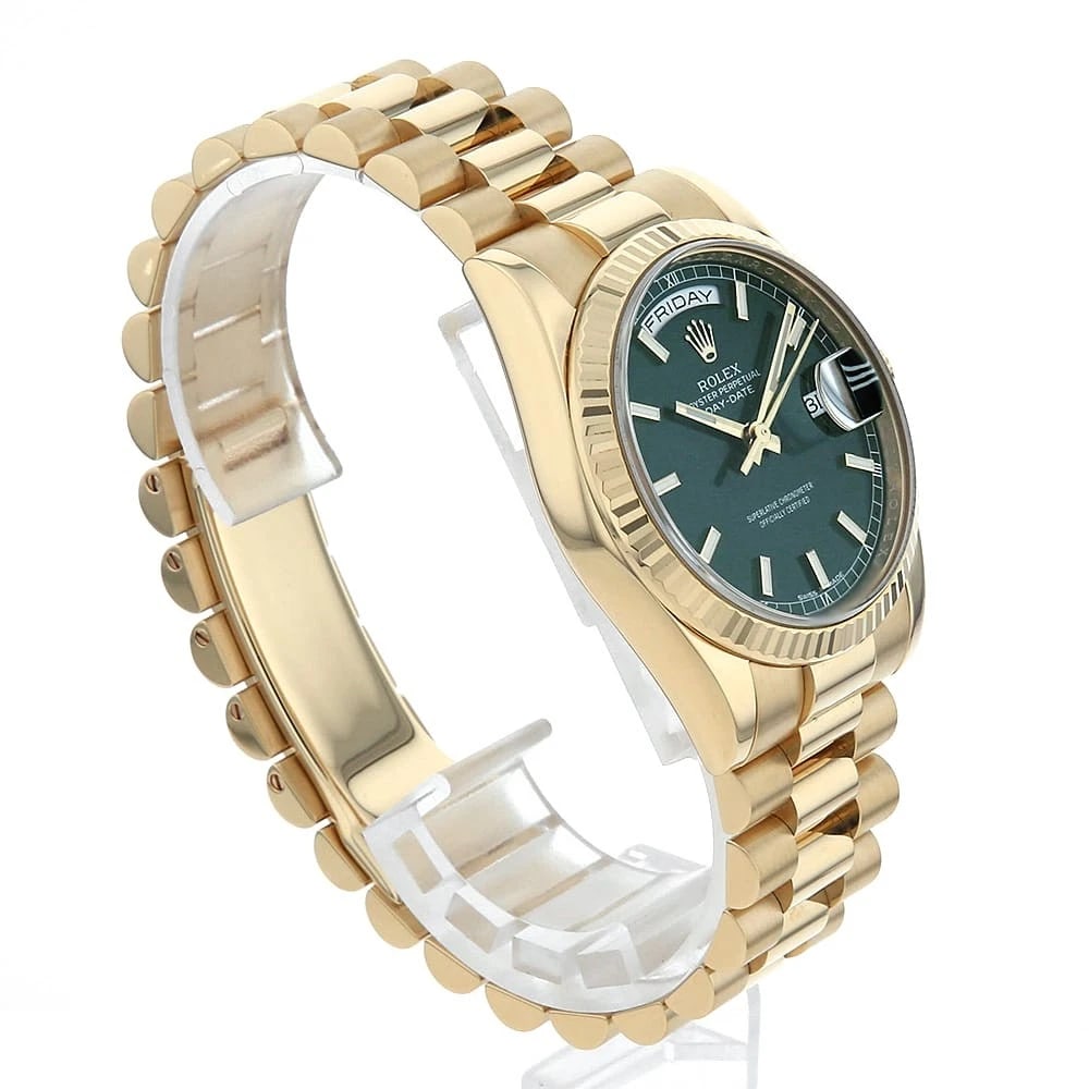 ROLEX DATE GREEN WATCH - 2