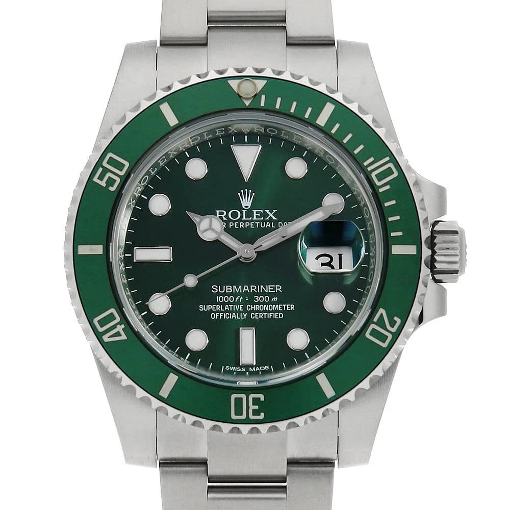 ROLEX SUBMARINER DATE GREEN WATCH: ROLEX SUBMARINER Date green Watch Brand: ROLEX Type/Style: Wrist watch Material: Case Material Stainless Steel Belt Material Stainless Steel Color: Dial Color Green Size: Case:W40mm Circumference of