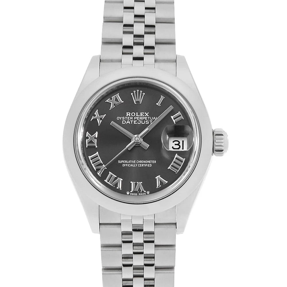 ROLEX DATEJUST DARK GRAY WATCH: ROLEX Datejust Dark gray Watch Brand: ROLEX Type/Style: Wrist watch Material: Case Material Stainless Steel Belt Material Stainless Steel Color: Dial Color Dark Gray Size: Case:W28mm Circumference of