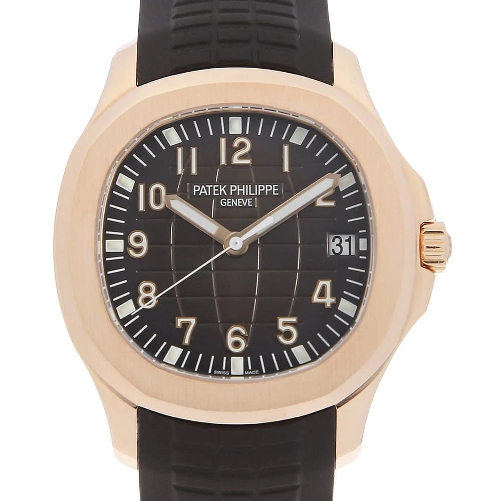 PATEK PHILIPPE AQUANAUT BROWN WATCH: PATEK PHILIPPE Aquanaut Brown Watch Brand: PATEK PHILIPPE Type/Style: Wrist watch Material: Case Material Rose gold Belt Material rubber Color: Dial Color Brown Size: Case:W40.8mm Circumference of Wri