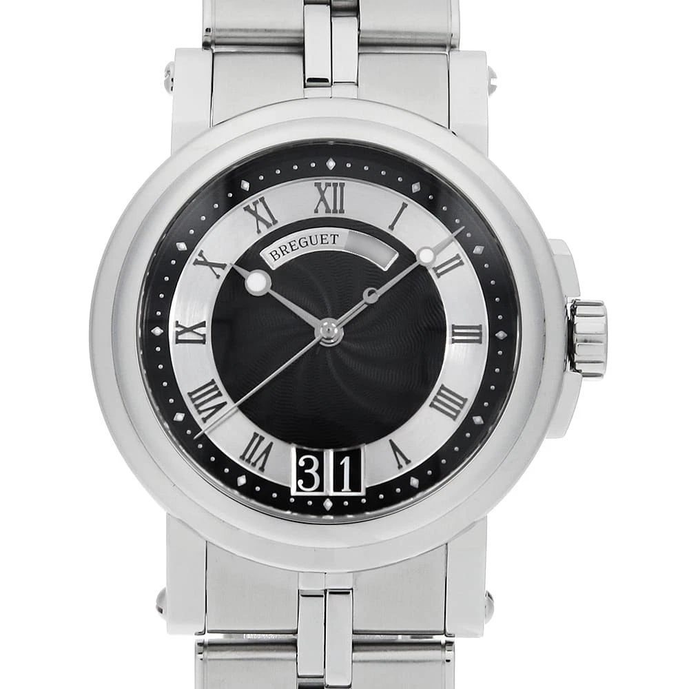 BREGUET MARINE DATE WATCH: Breguet Marine date Watch Brand: Breguet Type/Style: Wrist watch Material: Case Material Stainless Steel Belt Material Stainless Steel Color: Dial Color Black Size: Case:W39mm Circumference of Wrist:1
