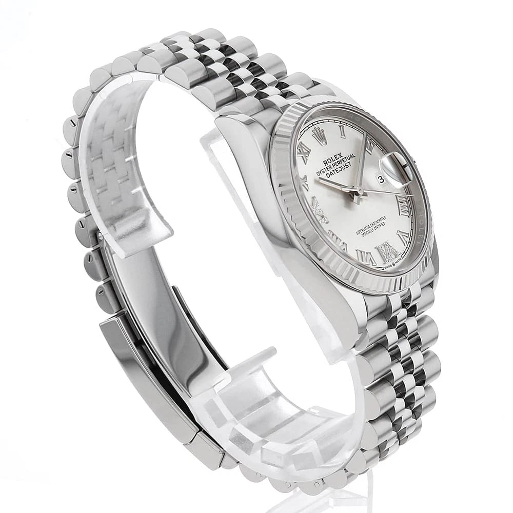 ROLEX DATEJUST DIAMOND SILVER WATCH - 3
