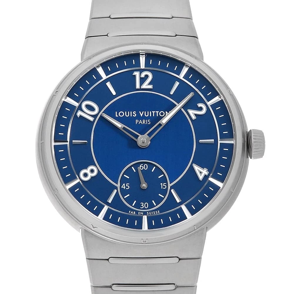 LOUIS VUITTON TAMBOUR AUTOMATIC WATCH: LOUIS VUITTON Tambour Automatic Watch Brand: LOUIS VUITTON Type/Style: Wrist watch Material: Case Material Stainless Steel Belt Material Stainless Steel Color: Dial Color Blue Size: Case:W40mm