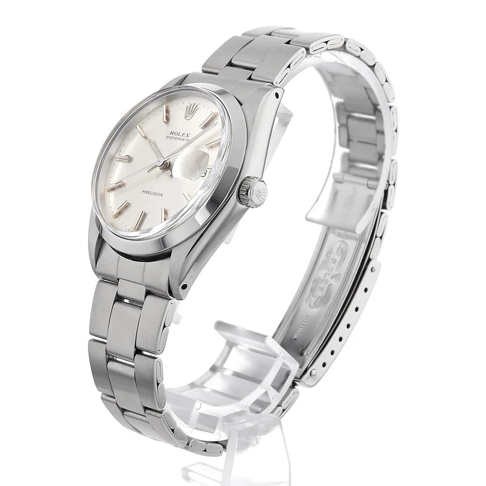 ROLEX OYSTER DATE PRECISION SILVER WATCH - 2