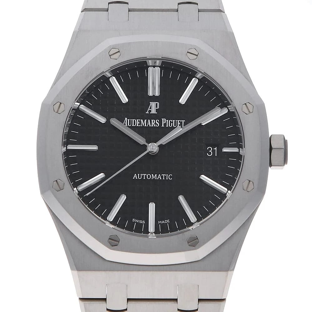AUDEMARS PIGUET ROYAL OAK WATCH: AUDEMARS PIGUET Royal oak Watch Brand: AUDEMARS PIGUET Type/Style: Wrist watch Material: Case Material Stainless Steel Belt Material Stainless Steel Color: Dial Color Black Size: Case:W41mm