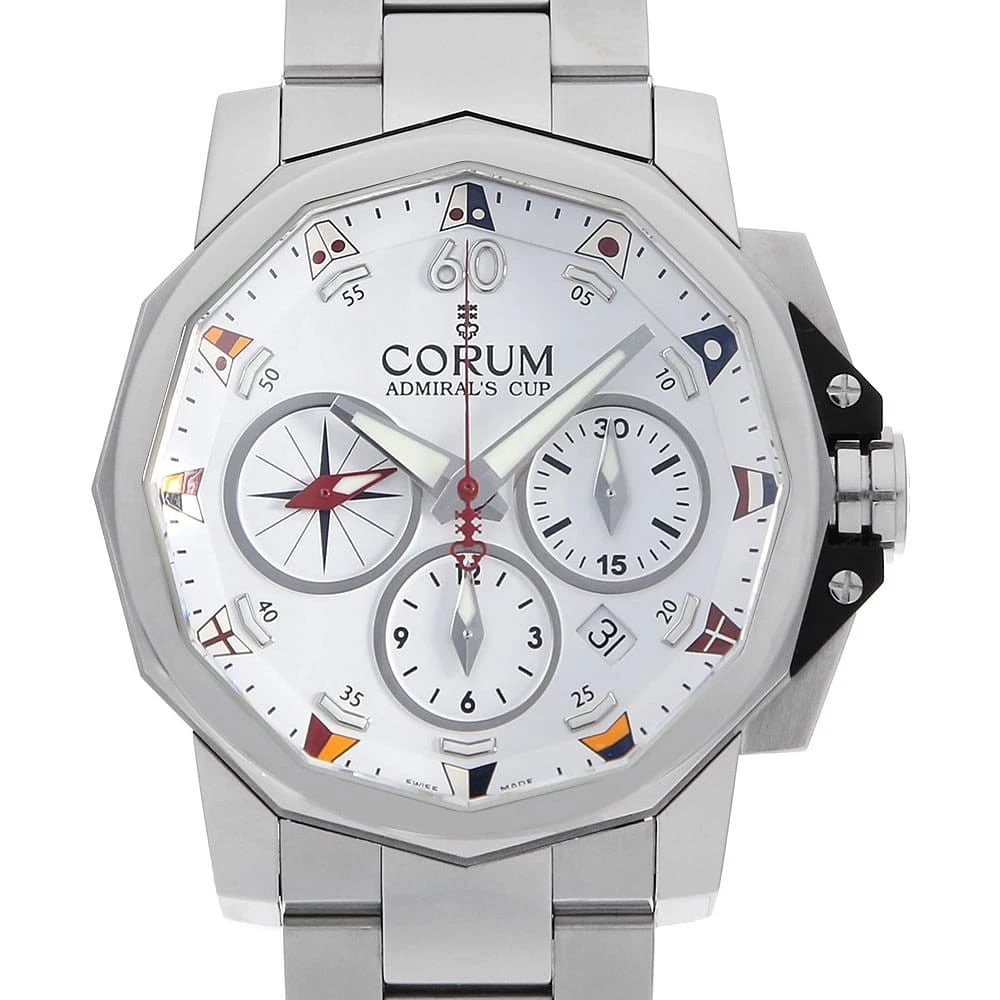 CORUM CHRONOGRAPH WHITE WATCH (1 of 2)