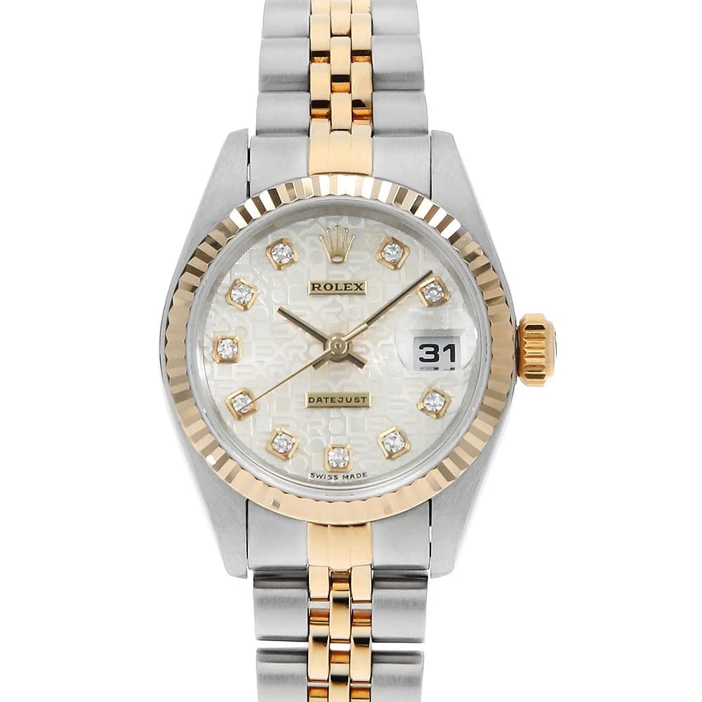 ROLEX DATEJUST DIAMOND SILVER WATCH: ROLEX Datejust Diamond Silver Watch Brand: ROLEX Type/Style: Wrist watch Material: Case Material Stainless Steel/Yellow Gold Belt Material Stainless Steel/Yellow Gold Color: Dial Color Silver Size: