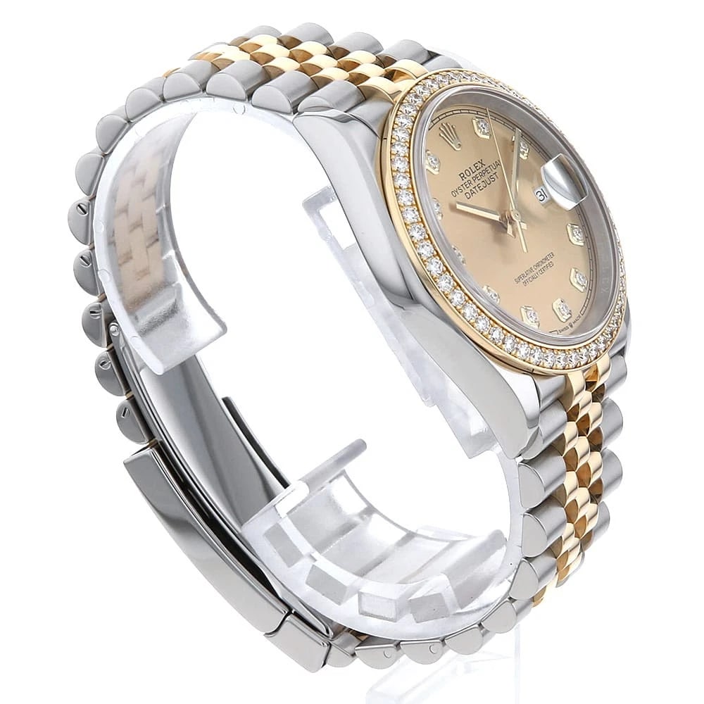 ROLEX DATEJUST BEZEL DIAMOND WATCH - 3