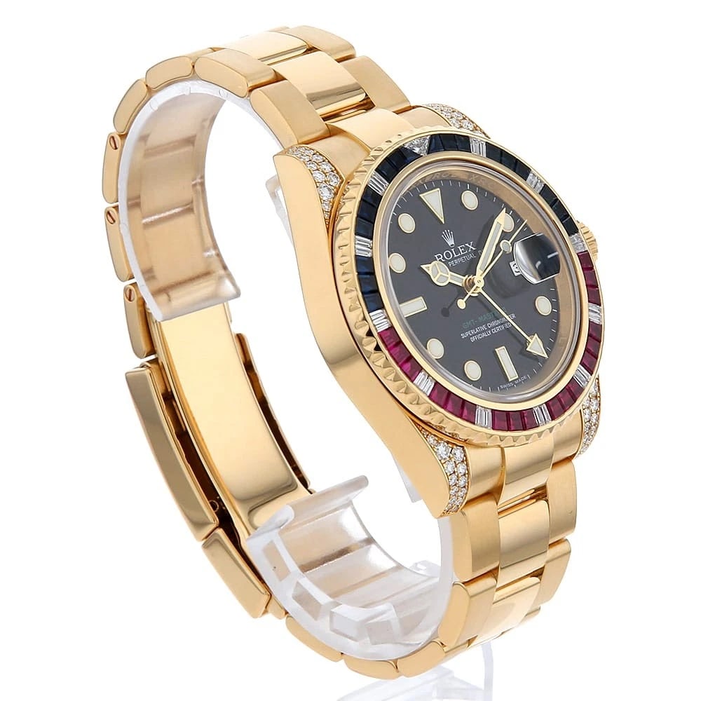 ROLEX GMT MASTER DIAMOND BEZEL SAPPHIRE RUBY WATCH - 3