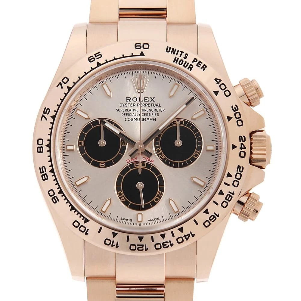 ROLEX COSMOGRAPH DAYTONA SUNDUST BLACK WATCH: ROLEX Cosmograph Daytona Sundust black Watch Brand: ROLEX Type/Style: Wrist watch Material: Case Material Everrose gold Belt Material Everrose gold Color: Dial Color Sundust Size: Case:W40mm