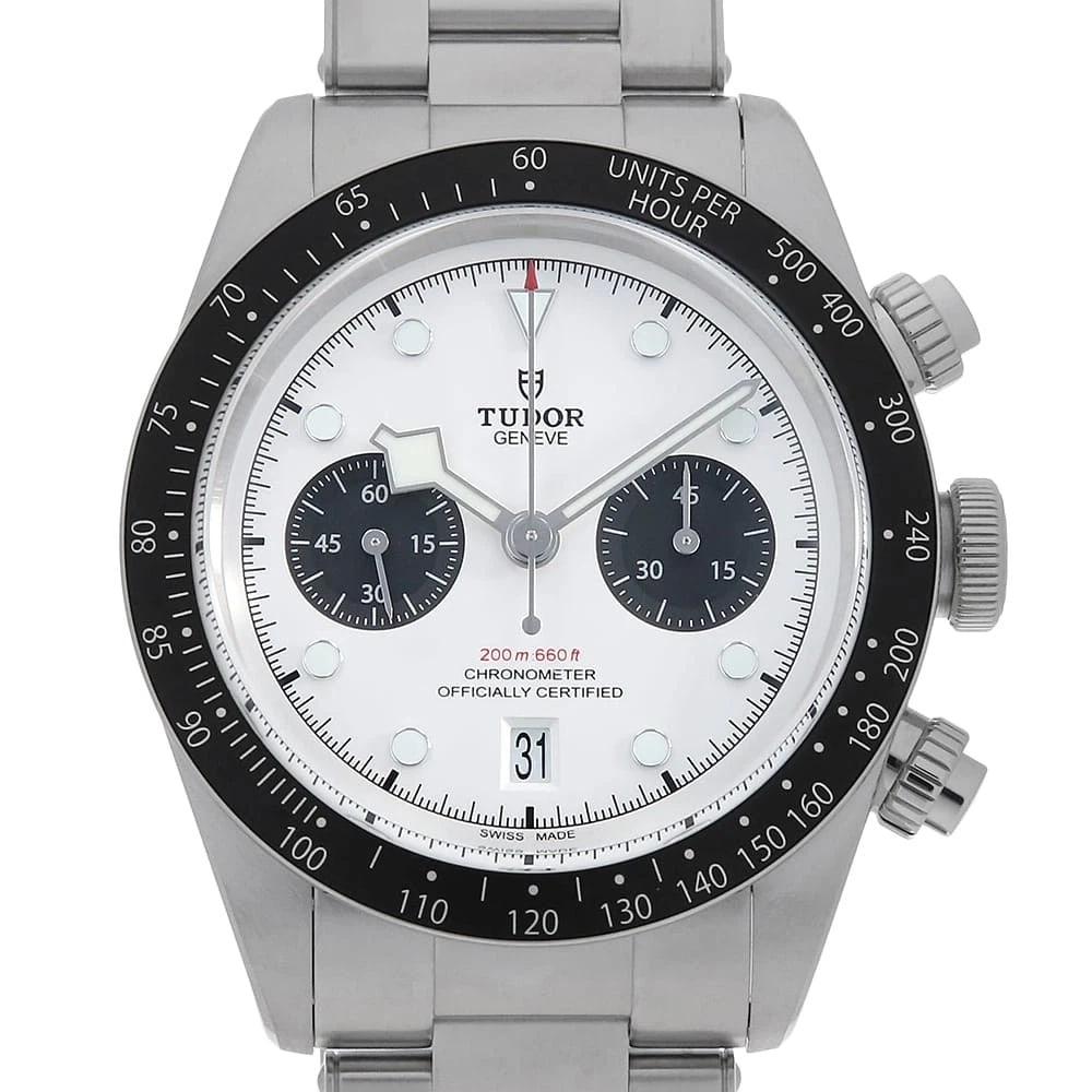 TUDOR BLACK CHRONO WATCH: TUDOR Black Chrono Watch Brand: TUDOR Type/Style: Wrist watch Material: Case Material Stainless Steel Belt Material Stainless Steel Color: Dial Color Opaline Size: Case:W41mm Circumference of