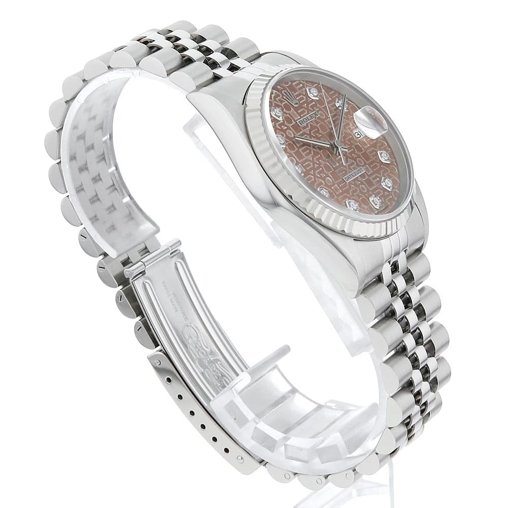 ROLEX DATEJUST DIAMOND SILVER WATCH - 3