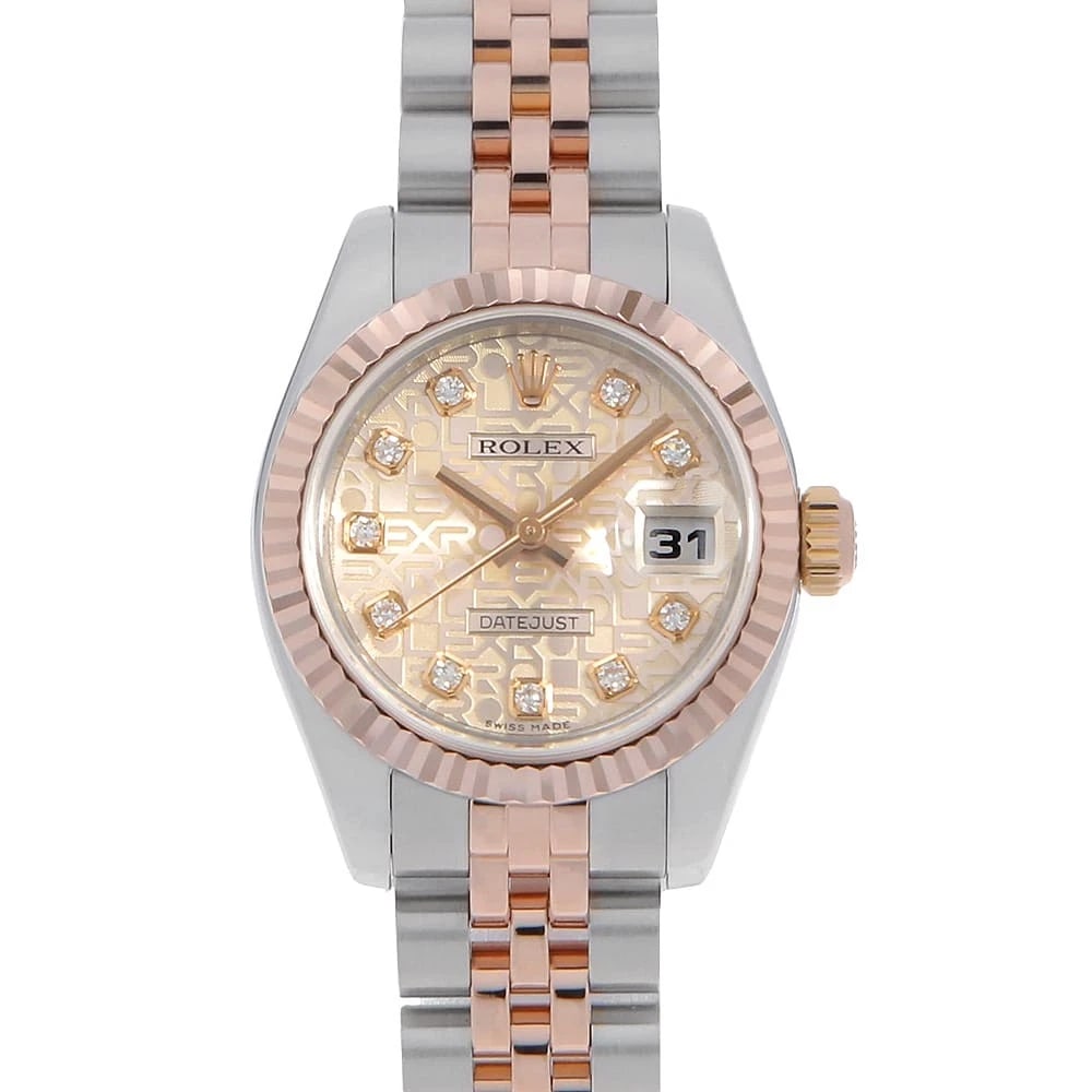 ROLEX DATEJUST DIAMOND PINK WATCH: ROLEX Datejust Diamond pink Watch Brand: ROLEX Type/Style: Wrist watch Material: Case Material Stainless Steel/Everrose gold Belt Material Stainless Steel/Everose Gold Color: Dial Color Pink Size: